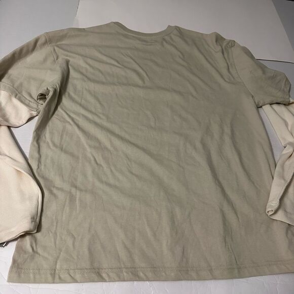 Men's Cream Long Sleeve Shirt Oversized Medium NWT - Picture 3 of 7